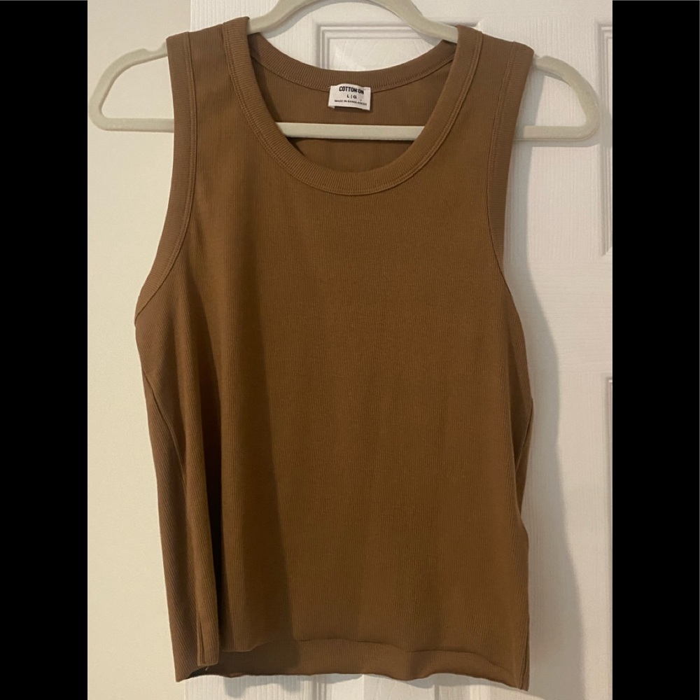 Cotton on brown tank top